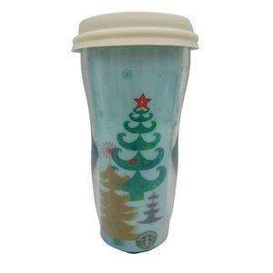 Starbucks Travel Tumbler 16 oz Insulated Coffee Mug Cup Tea Holiday Tree 3D 2006
